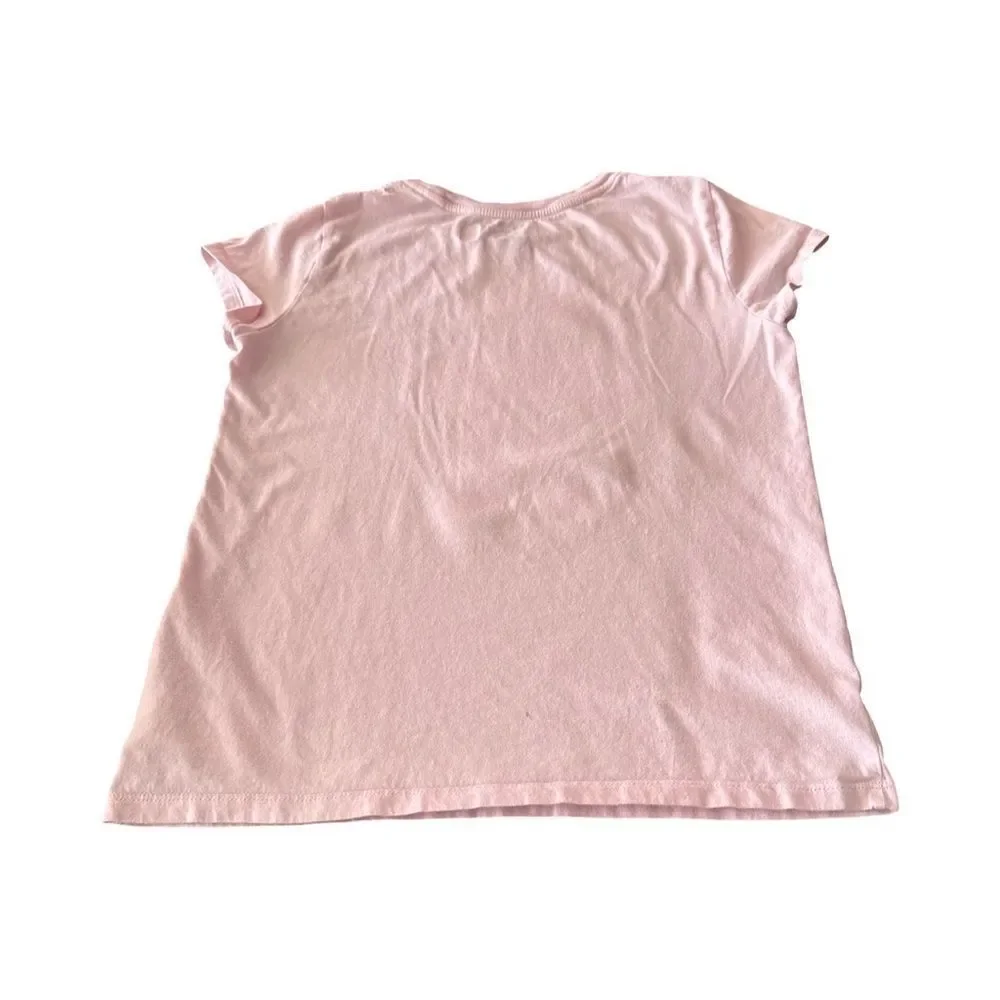 Ralph Lauren Light Pink Kids Tee with Bear Graphic